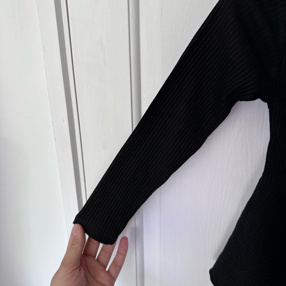 BLACK skater Tunic Dress Ribbed Long Sleeves Size 120cm 6 years - Picture 4 of 8